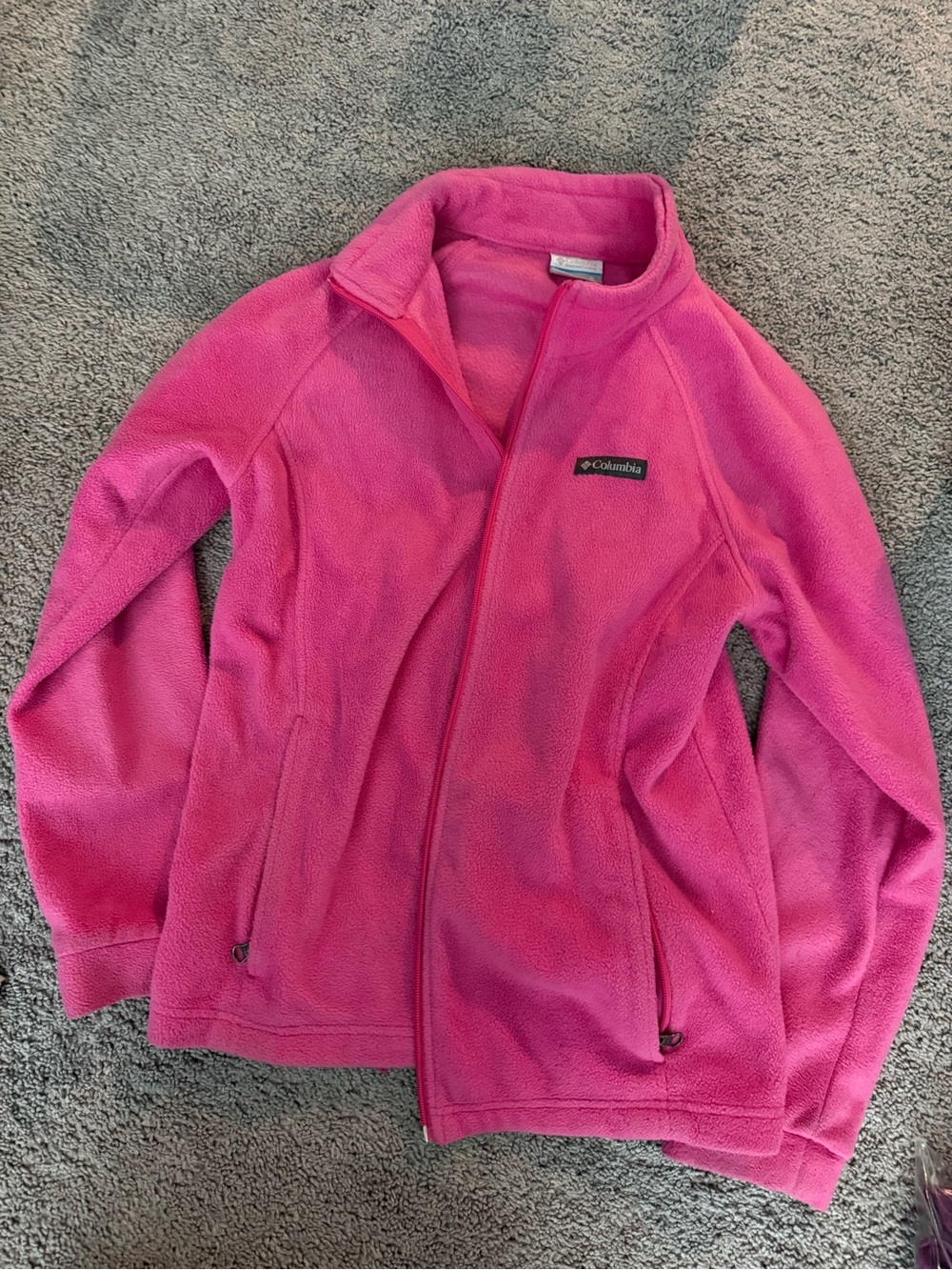 Columbia Girls Hot Pink Full-Zip Fleece Jacket